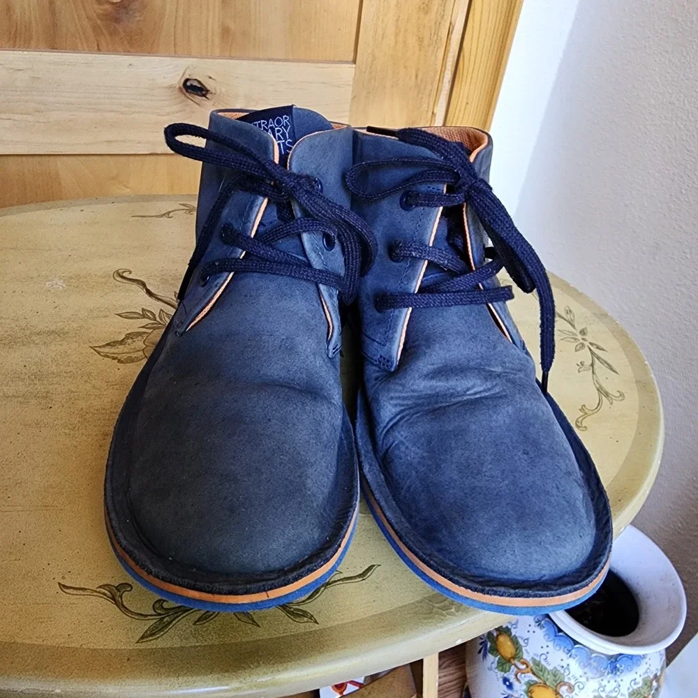 Camper‎ EU 42 Blue Nubuck Leather Beetle Chukka Boots Lace Up Minimalist Indie